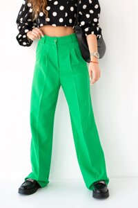Жіночі безкоштовні штани з стрілками QU STYLE - зеленим кольором, XS / S (є розміри)