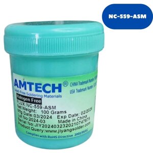 Флюс для паяння BGA, SMD, AMTECH NC-559-ASM, безвідмивний, Китай, 100 г, паяльний флюс для електроніки
