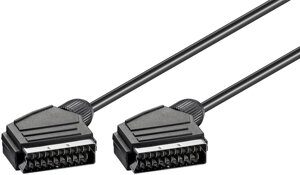 Кабель аудіо-відео SCART M/M 2.0m Goobay (75.01.1703) 21pin Shielded D=7.0mm розбірний