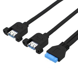 Планка корпусна USB3.0 A-Pinheader Lucom (62.09.8239p) x2 0.50m 19pin