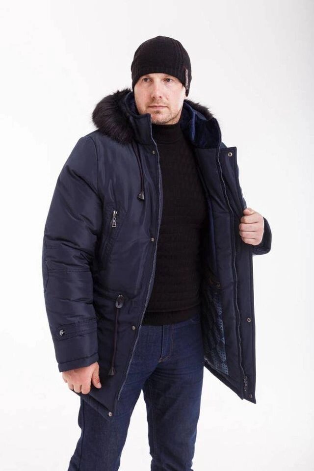 Куртка чоловіча Парку модель АН-13 темно-синій від компанії Інтернет-магазин "Annapolis" - фото 1