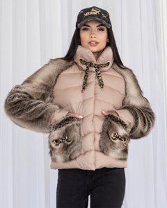 Стильна жіноча куртка "Зірка" колір Мокко
