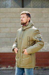 Стильна куртка чоловіча АН-27 бежевий супер батал