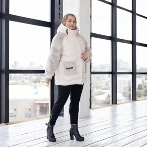 Жіноча зимова куртка АН-30 колір Айворі