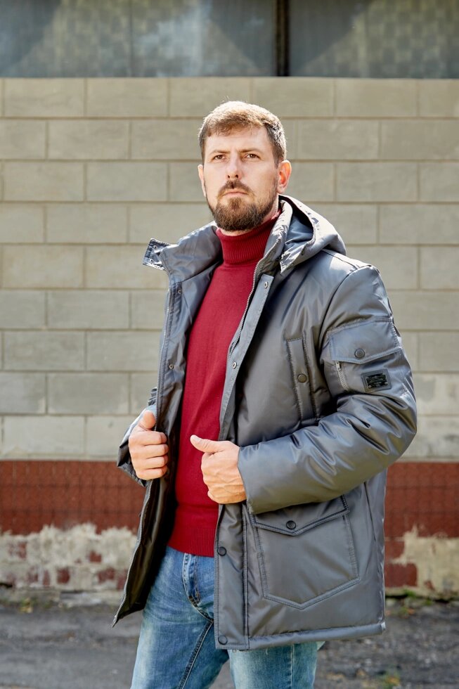 Стильна куртка чоловіча АН-27 сірий супер батал від компанії Інтернет-магазин "Annapolis" - фото 1