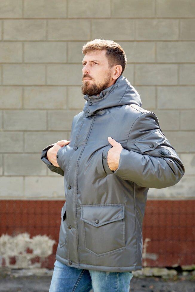 Стильна куртка чоловіча АН-27 сірий від компанії Інтернет-магазин "Annapolis" - фото 1