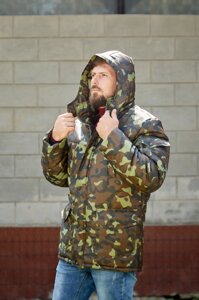 Стильная мужская куртка АН-27 хаки камуфляж супер батал