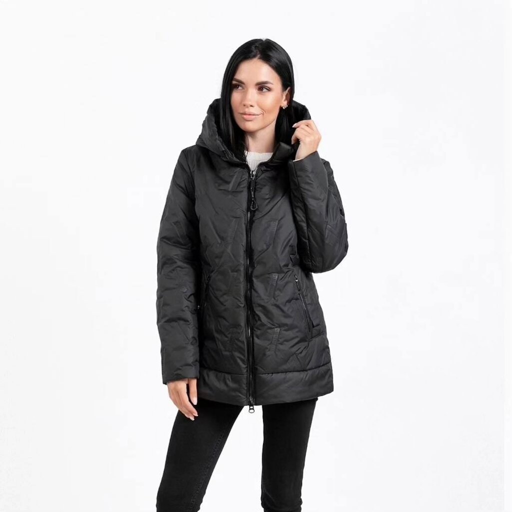 Жіноча демісезонна куртка В3 колір чорний від компанії Інтернет-магазин "Annapolis" - фото 1