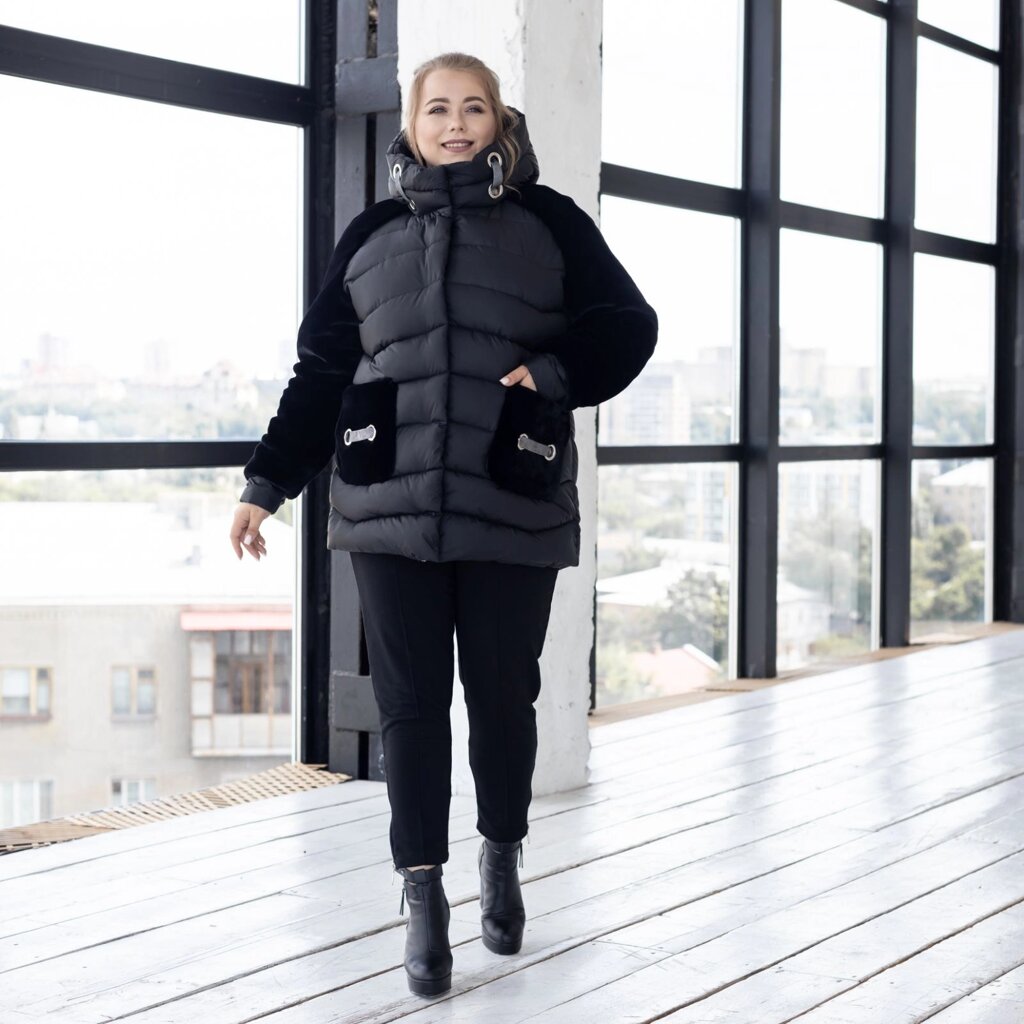 Жіноча зимова куртка АН-30 колір Чорний від компанії Інтернет-магазин "Annapolis" - фото 1