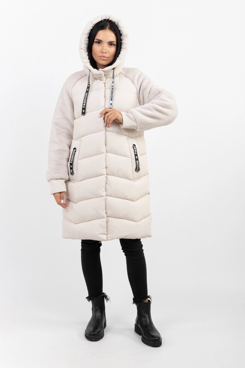 Жіноча зимова куртка АН-31 колір Айворі від компанії Інтернет-магазин "Annapolis" - фото 1