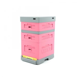 Улей ППС Дадан 10 Рам. Lyson корпус + 2 магазин з підкришником і пластмасовим дном пофарбований (Розовий)