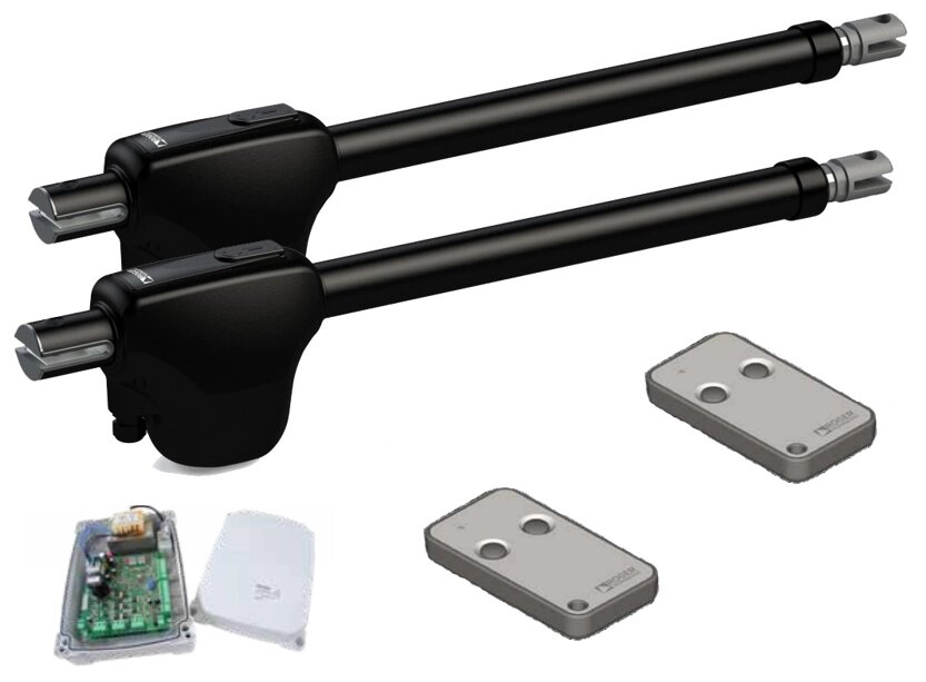 Автоматика для розпашних воріт Roger Technology KIT MONOS4 "Brushless" mini комплект від компанії DOORSERVICE - фото 1