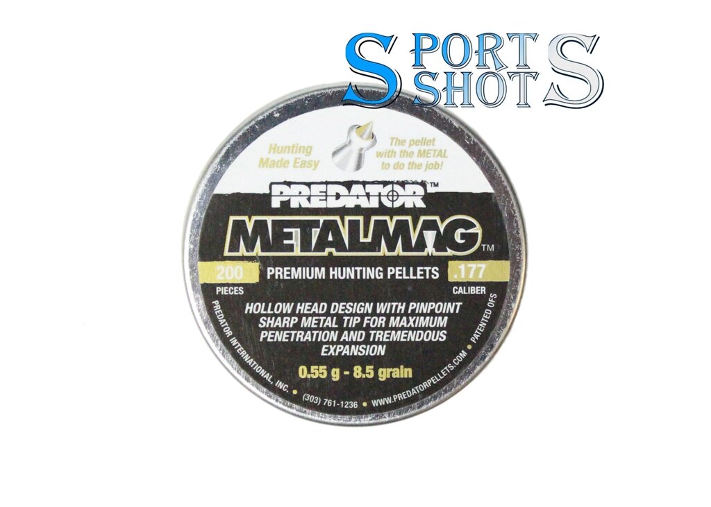 Кулі JSB Exact Predator Metalmag 4.5мм, 0.55г, 200шт від компанії PnevmoShot - фото 1