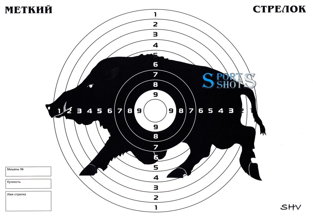 Мішень картонна Кабан (1шт.) для пневматичної зброї від компанії PnevmoShot - фото 1