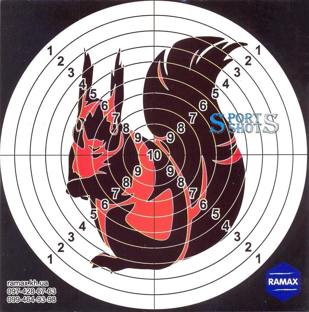 Мішень картонна S-Shots "Білка" 50 шт/пчк (138 мм х 138 мм) від компанії PnevmoShot - фото 1