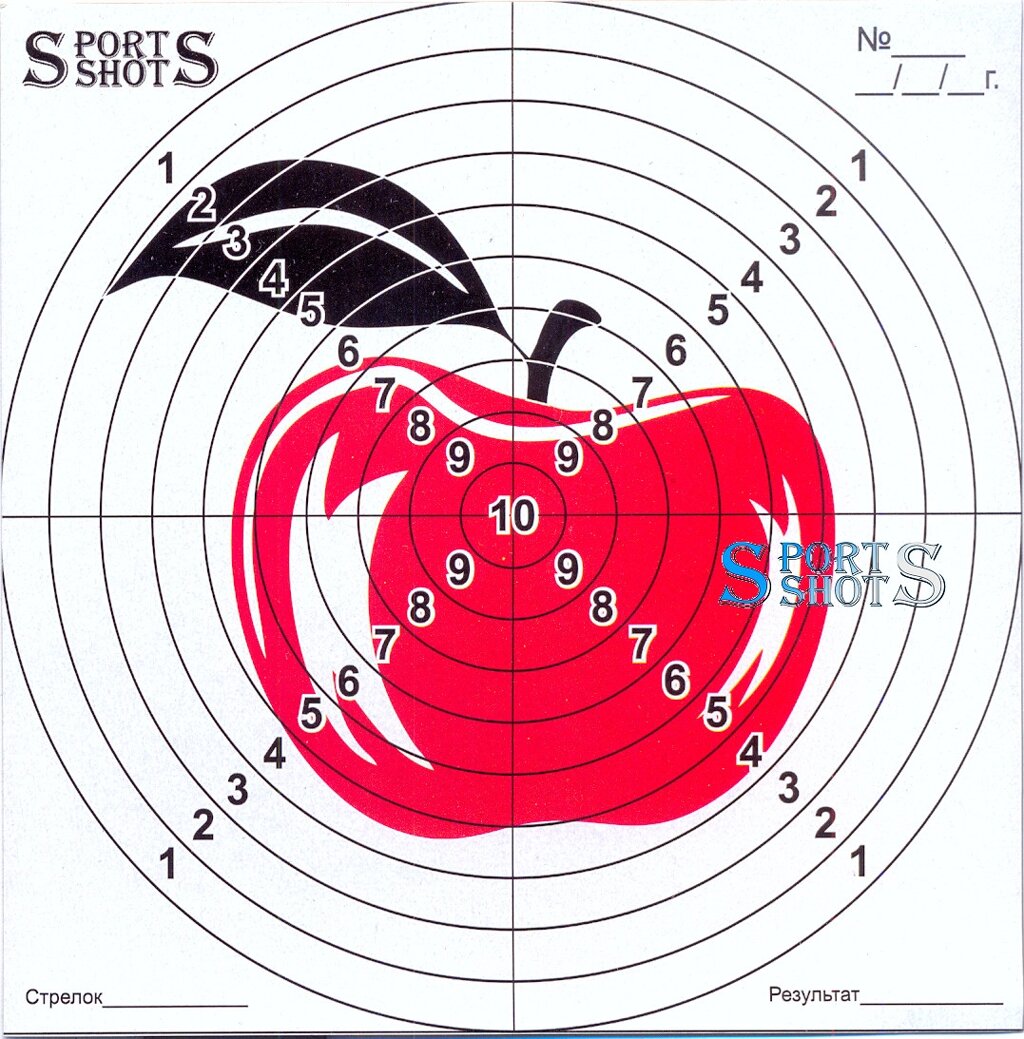 Мішень картонна S-Shots "Яблуко" 50 шт/пчк (138 мм х 138 мм) від компанії PnevmoShot - фото 1