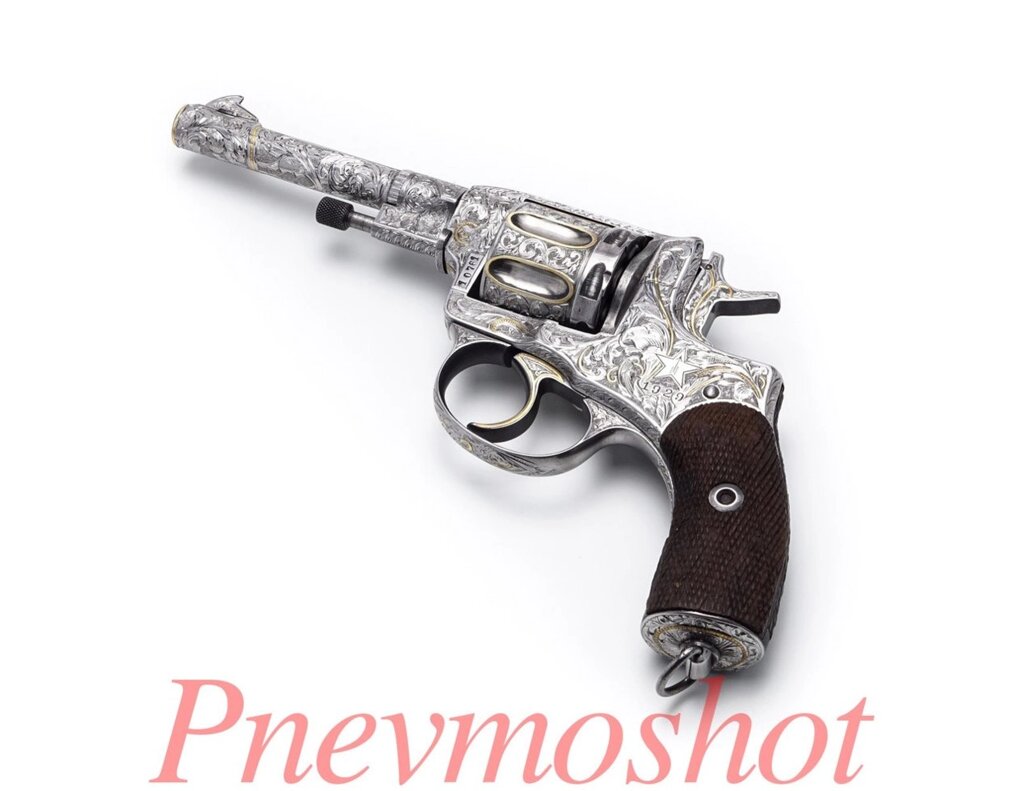Револьвер гравірований (ручна робота) системи Нагана Грім від компанії PnevmoShot - фото 1