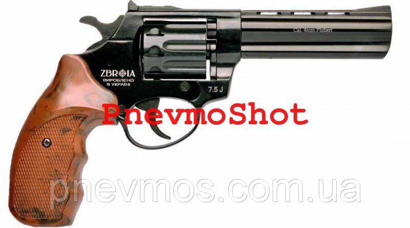 Револьвер під патрон Флобера Profi 4.5 "черн / під дерево від компанії PnevmoShot - фото 1