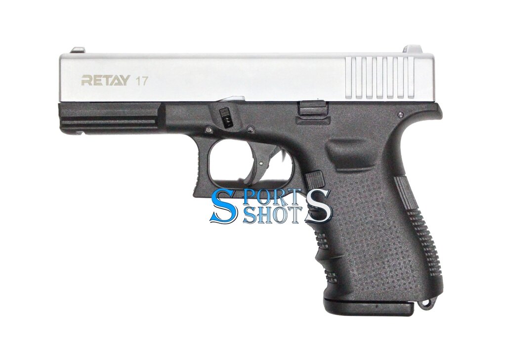 Стартовий пістолет Retay G 17 chrome (Glock 17) від компанії PnevmoShot - фото 1