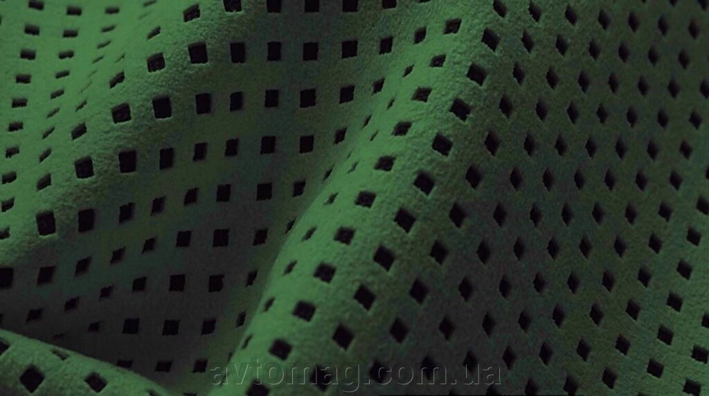 Алькантара оригинальна для перетяжки салону авто зелена перфорована від компанії Інтернет-магазин «Автомаг» - фото 1