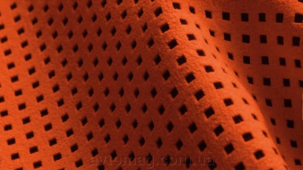 Алькантара перфорована А07 для перетяжки салону авто помаранчева від компанії Інтернет-магазин «Автомаг» - фото 1