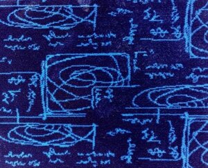 Автобусна велюрова тканина Неоплан на килимовій основі "Вінчі" синя оригінальна