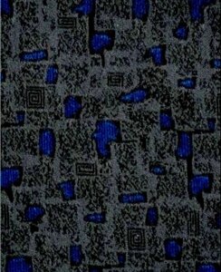 Велюрова автотканина Лара синя 02-4497 на поролоні з підкладкою для салону
