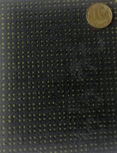 Автотканина 07-112 велюрова для перетяжки центру сидінь на поролоні 7мм чорно-жовта (ширина 1,46 м)