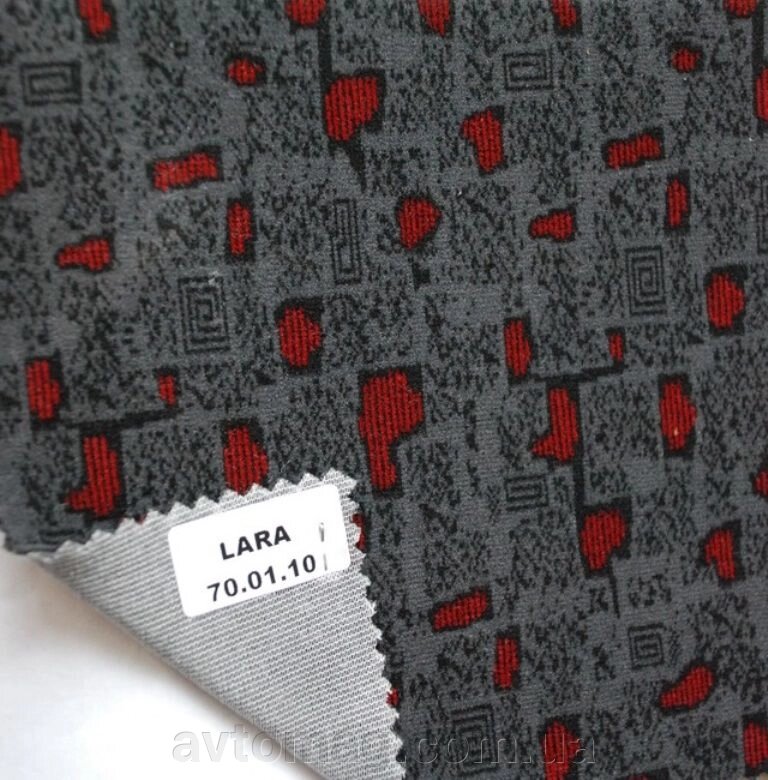 Велюрова оббивна тканина Лара 02-6679 червона на поролоні з підкладкою від компанії Інтернет-магазин «Автомаг» - фото 1