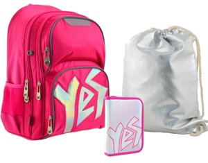 Рюкзак шкільний для дівчинки YES S-30 Juno YES silver+пенал+сумка