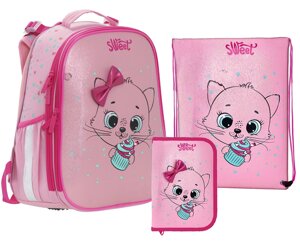 Набор Рюкзак шкільний каркасний SchoolCase Mini "Sweet Kitty" + пенал + сумка