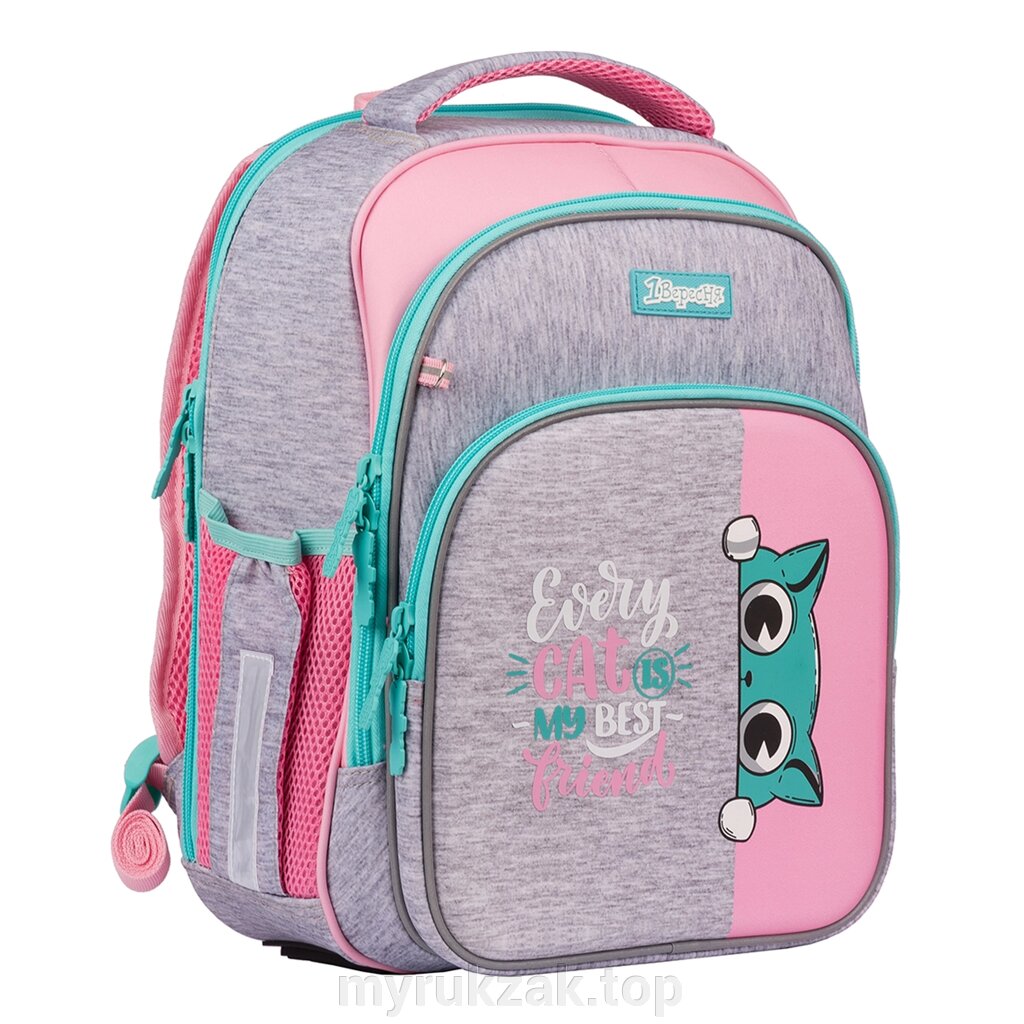 Рюкзак шкільний 1Вересня S-106 Best Friend, рожевий/сірий від компанії Мій рюкзак ТОП - фото 1