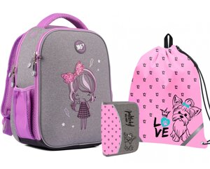 Рюкзак шкільний ортопедичний YES H-100 Minnie girl + пенал + сумка