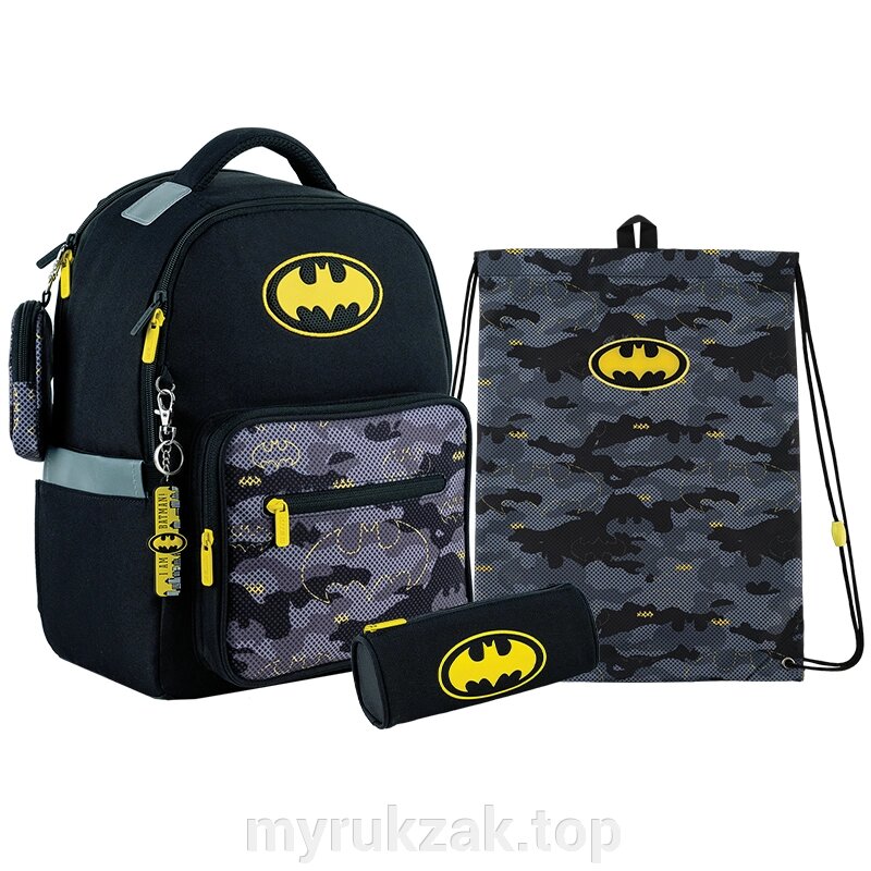 Шкільний набір Kite DC Comics Batman SET_DC24-770M (рюкзак, пенал, сумка) від компанії Мій рюкзак ТОП - фото 1