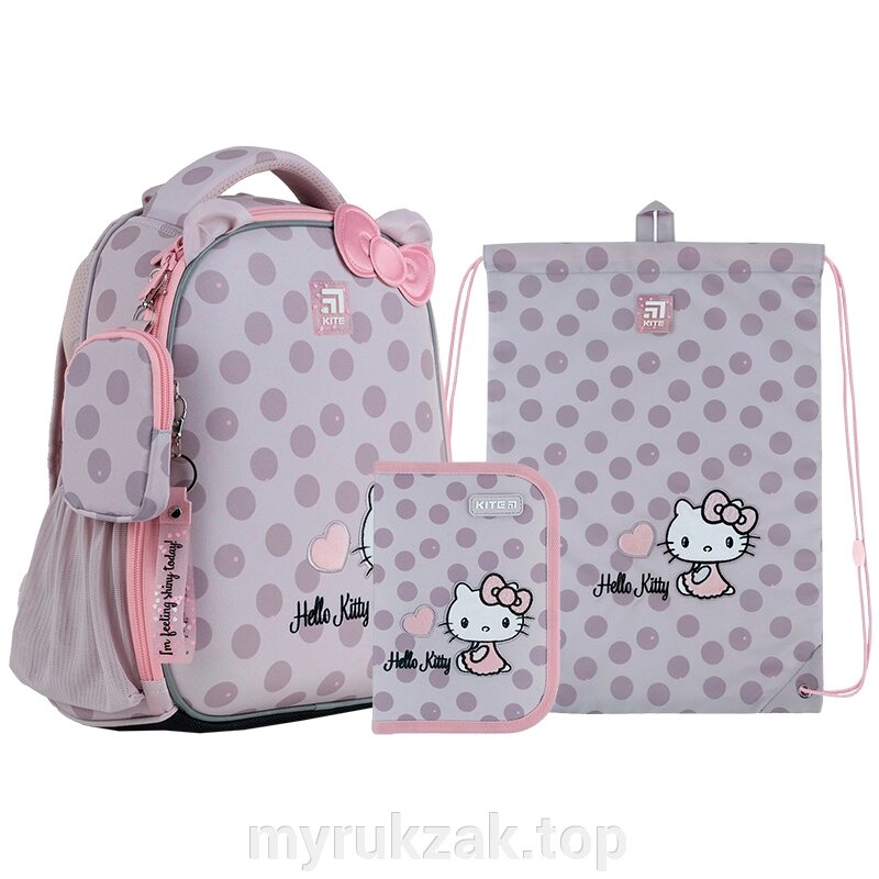 Шкільний набір Kite Hello Kitty SET_HK24-555S (рюкзак, пенал, сумка) від компанії Мій рюкзак ТОП - фото 1