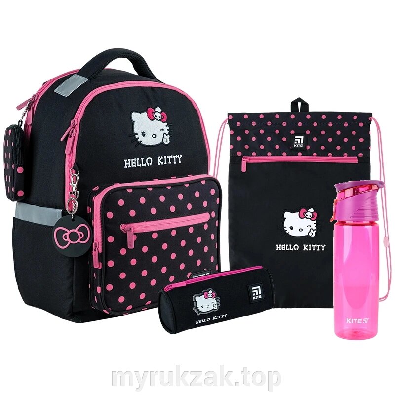 Шкільний набір Kite Hello Kitty SET_HK24-770M (рюкзак, пенал, сумка, пляшка для води) від компанії Мій рюкзак ТОП - фото 1