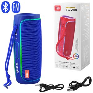 Bluetooth-колонка TG288 з RGB ПІДСВІЧУВАННЯМ, speakerphone, радіо, blue