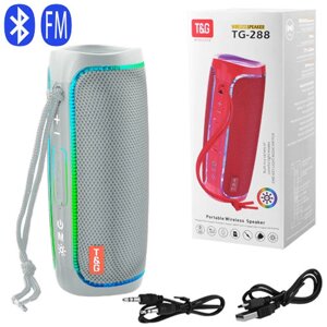 Bluetooth-колонка TG288 з RGB ПІДСВІЧУВАННЯМ, speakerphone, радіо, grey