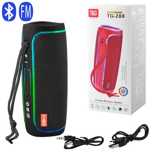 Bluetooth-колонка TG288 з RGB ПІДСВІЧУВАННЯМ,  speakerphone, радіо, black від компанії Інтернет-магазин "Компот" - фото 1