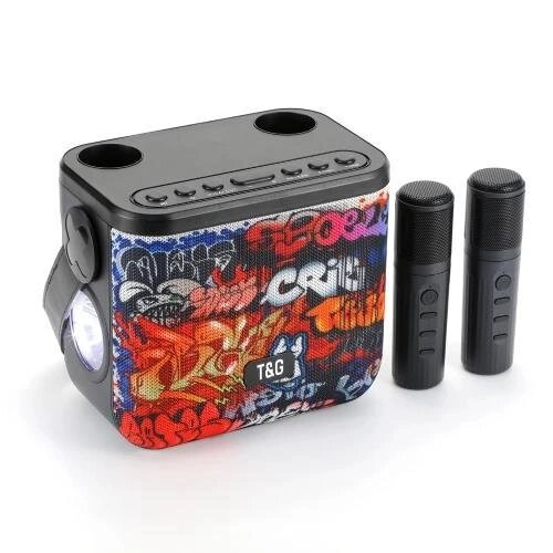 Bluetooth-колонка TG545DK-GRAFFITI, c функцією speakerphone, радіо, redcamo, 2 мікрофони, ліхтар від компанії Інтернет-магазин "Компот" - фото 1