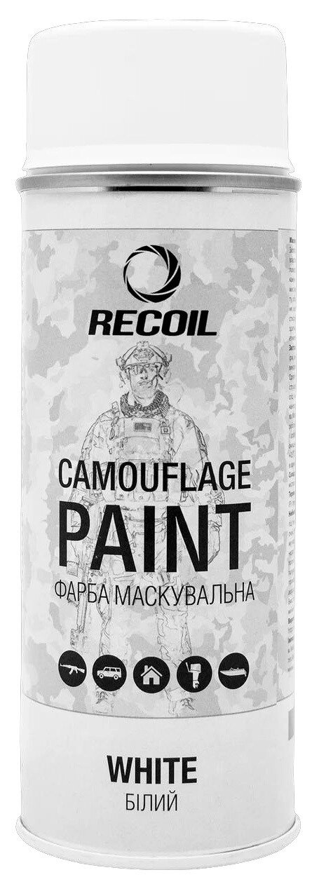 Фарба маскувальна Recoil White 400 мл (білий, матовий, аерозоль) від компанії Інтернет-магазин "Компот" - фото 1