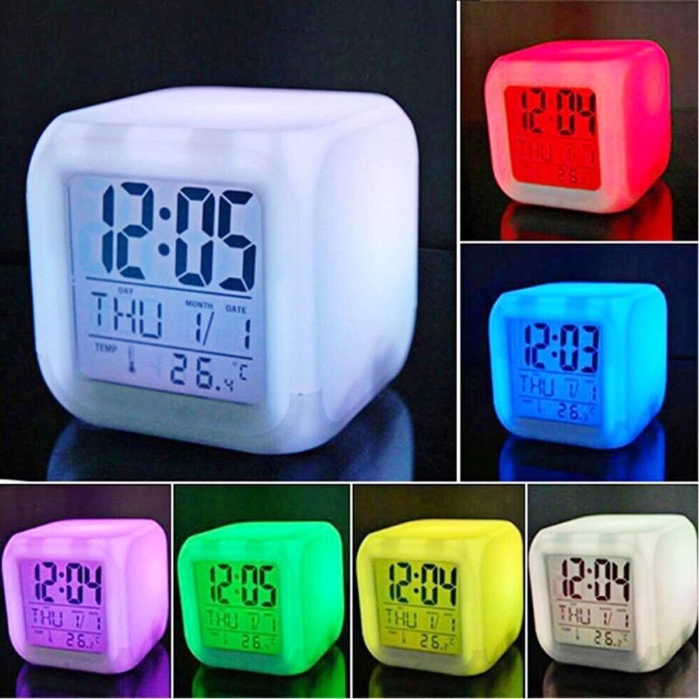 Годинник нічник хамелеон COLOR CHANGING CLOCK від компанії Інтернет-магазин "Компот" - фото 1