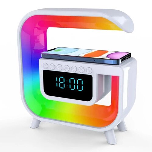 Light Sound Machine G30, RGB нічник, годинник, бездротова зарядка, Bluetooth колонка від компанії Інтернет-магазин "Компот" - фото 1