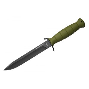 Ніж нескладний Grand Way 1168 green - Glock Feldmesser 78 (black oxide, полімерні ножни)