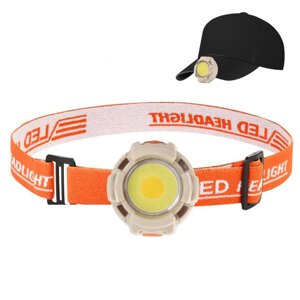 Ліхтар налобний CY-2026-C-COB (white+yellow)+2LED (red)+2LED (blue), Li-Ion аккумулятор, ЗУ Type-C
