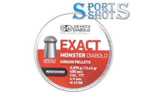 Кулі JSB Exact Monster Redesigned 4.52мм, 0.87г, 400шт