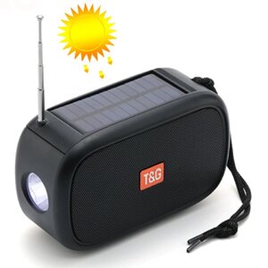 Bluetooth-колонка TG632, c функцією speakerphone, радіо, ліхтар, сонячна батарея, black