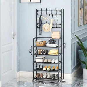Підлогова стійка - вішалка для одягу та взуття WH9106-5 Black, 60*28*171