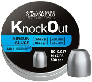 Кулі JSB KnockOut Slugs 177 MK3 4.51мм, 0.650гр, 500шт