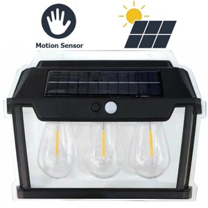 Ліхтар 999-38W вольфрамові лампи, Motion Sensor, 1х18650, сонячна панель
